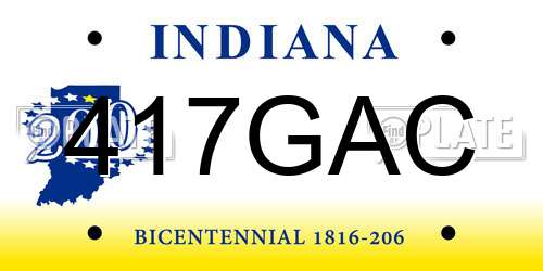 417GAC Indiana License Plate