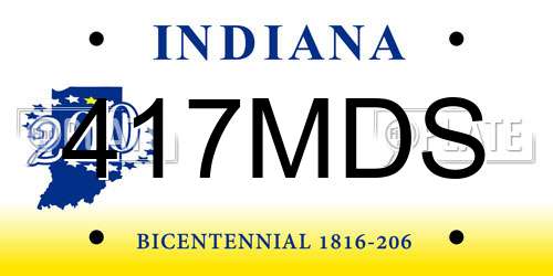 417MDS Indiana License Plate