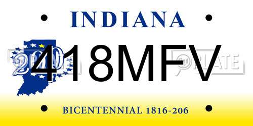 418MFV Indiana License Plate