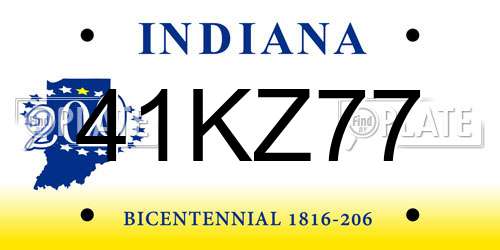 41KZ77 Indiana License Plate