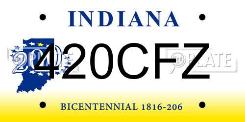 420CFZ Indiana License Plate