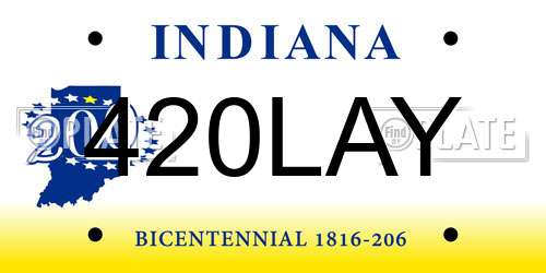 420LAY Indiana License Plate