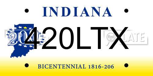 420LTX Indiana License Plate