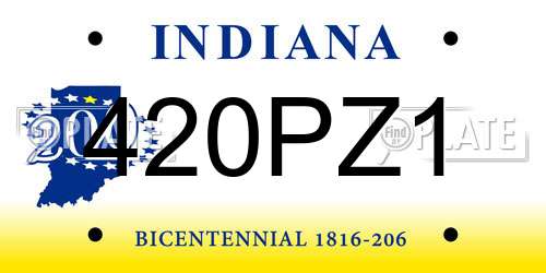 420PZ1 Indiana License Plate