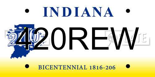 420REW Indiana License Plate