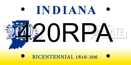 420RPA Indiana License Plate