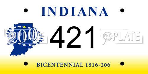 421 Indiana License Plate