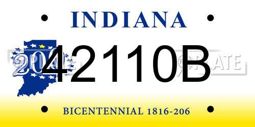 42110B Indiana License Plate