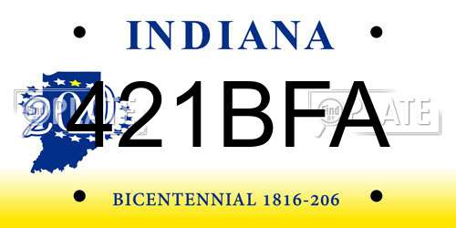 421BFA Indiana License Plate