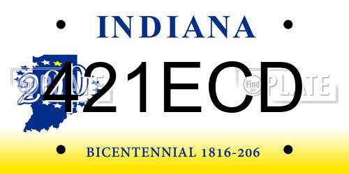 421ECD Indiana License Plate