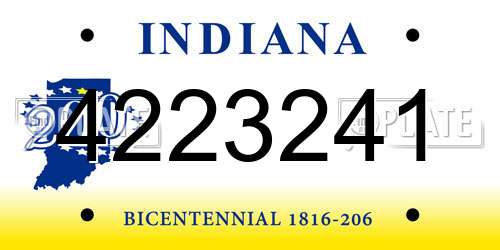 4223241 Indiana License Plate