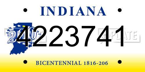 4223741 Indiana License Plate