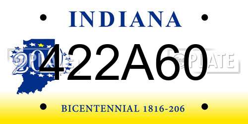 422A60 Indiana License Plate