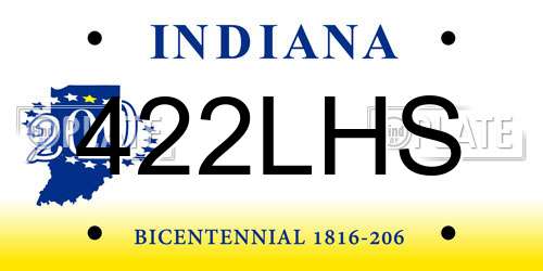 422LHS Indiana License Plate