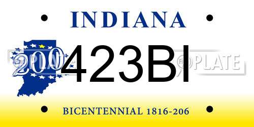 423BI Indiana License Plate