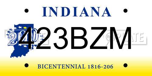 423BZM Indiana License Plate