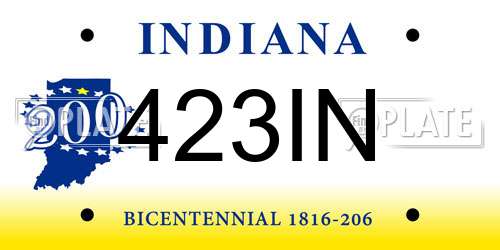 423IN Indiana License Plate