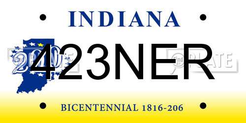 423NER Indiana License Plate