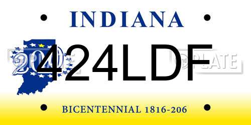424LDF Indiana License Plate