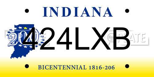 424LXB Indiana License Plate