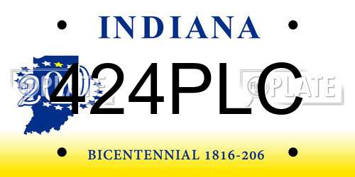 424PLC Indiana License Plate