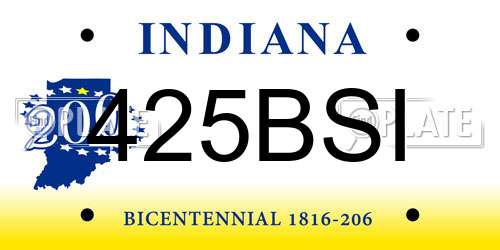 425BSI Indiana License Plate