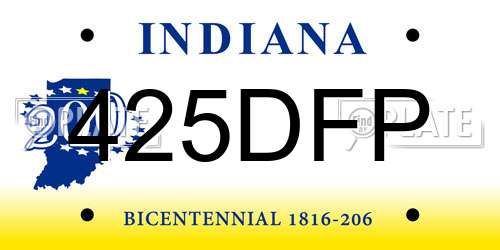 425DFP Indiana License Plate