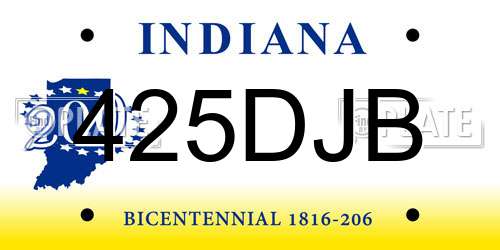 425DJB Indiana License Plate