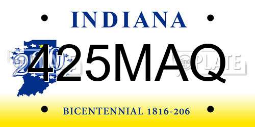 425MAQ Indiana License Plate