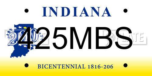 425MBS Indiana License Plate