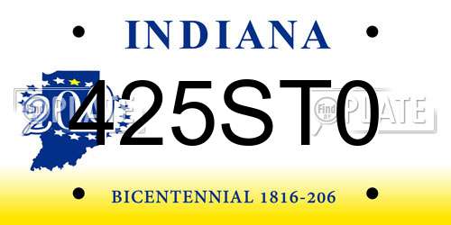 425ST0 Indiana License Plate