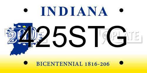 425STG Indiana License Plate