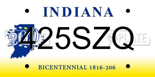 425SZQ Indiana License Plate