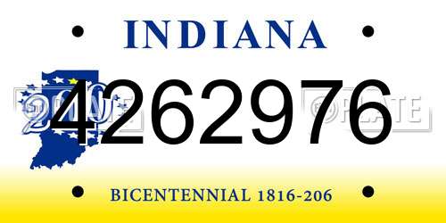 4262976 Indiana License Plate