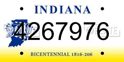 4267976 Indiana License Plate