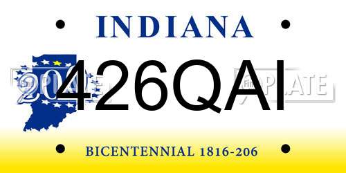426QAI Indiana License Plate