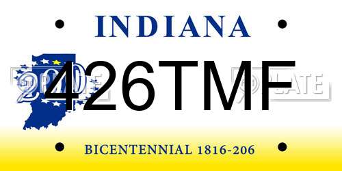426TMF Indiana License Plate