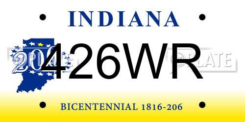 426WR Indiana License Plate
