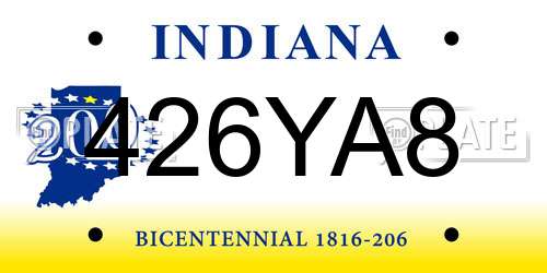 426YA8 Indiana License Plate