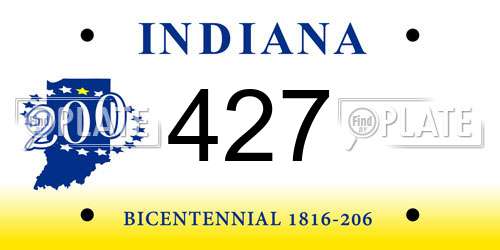 427 Indiana License Plate