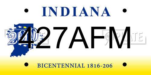 427AFM Indiana License Plate