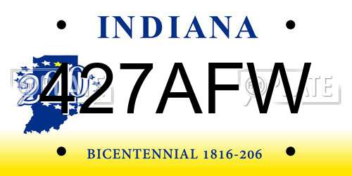 427AFW Indiana License Plate