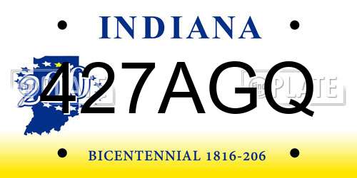 427AGQ Indiana License Plate