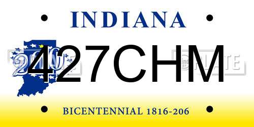 427CHM Indiana License Plate
