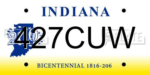 427CUW Indiana License Plate