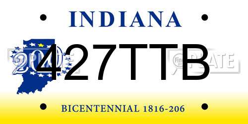 427TTB Indiana License Plate