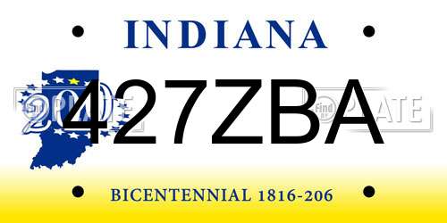 427ZBA Indiana License Plate