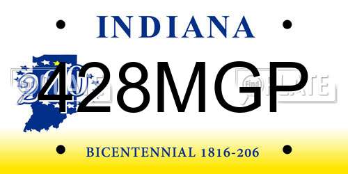 428MGP Indiana License Plate