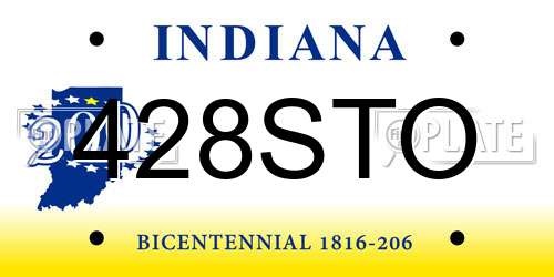 428STO Indiana License Plate