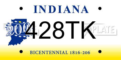 428TK Indiana License Plate